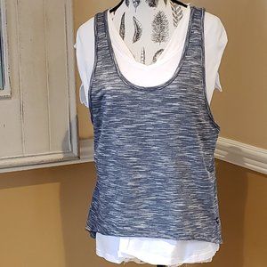 DIADORA TANK TOP CROPPED LADIES NAVY & WHITE  SIZE : M